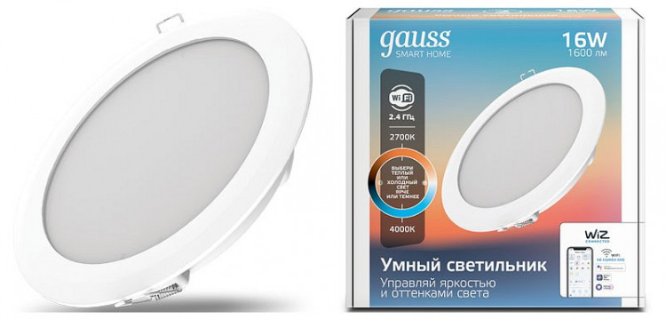 Встраиваемый светильник Gauss Smart Home DIM 2040122