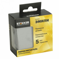 Выключатель одноклавишный без рамки Stekker Эмили 49945