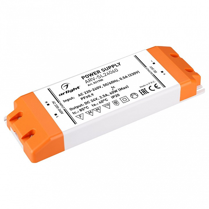Блок питания Arlight  ARV-SL24060 (24V, 2.5A, 60W, PFC)