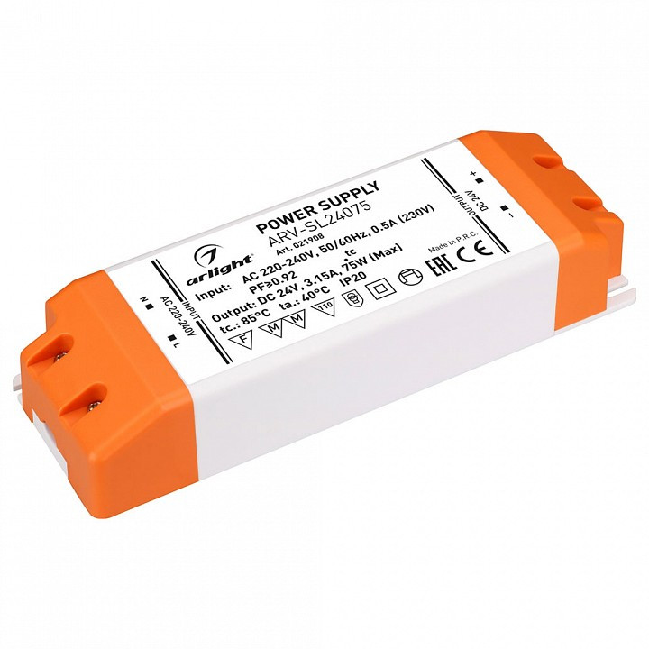 Блок питания Arlight  ARV-SL24075 (24V, 3.15A, 75W, PFC)