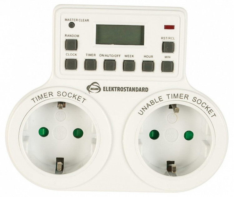 Розетка с таймером Elektrostandard TMH-E TMH-E-5 16A x2 IP20