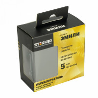 Выключатель одноклавишный без рамки Stekker Эмили 49949