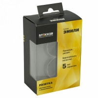 Розетка двойная с заземлением, без рамки Stekker Эмили 49960