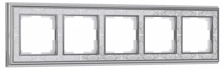 Рамка на 5 постов Werkel Palacio Gracia (хром/белый) W0051431