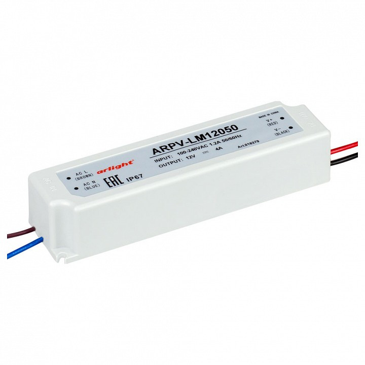 Блок питания Arlight  ARPV-LV12050-A (12V, 4.0A, 48W)