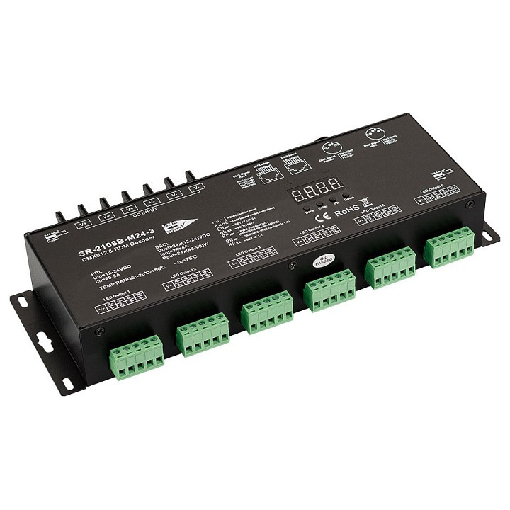 Декодер DMX Arlight SR-2108 SR-2108B-XLR3-24CH (12-24V, 24x4A)