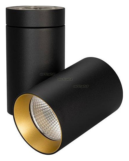 Светильник на штанге Arlight SP-POLO-SURFACE-TURN-R85-15W White5000 (BK-GD, 40 deg) 027574