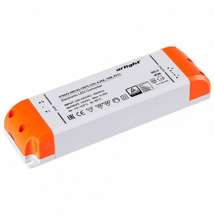Блок питания Arlight  ARV-KL12075 (12V, 6.25A, 75W, PFC)