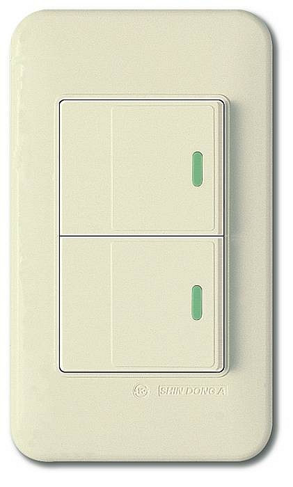 Выключатель двухклавишный с подстветкой Imex 70 Wide Ivory WSN 0422
