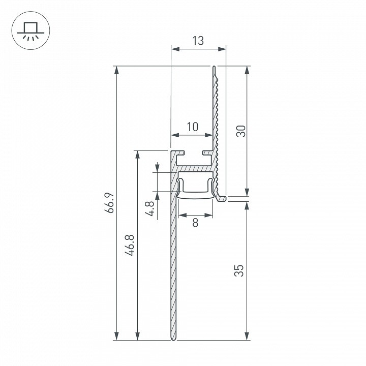 Профиль для плинтусов гибкий Arlight FANTOM 043675(1)
