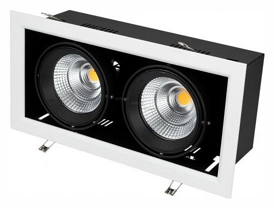 Встраиваемый светильник Arlight CL-KARDAN-S375x190-2x25W Warm3000 (WH-BK, 30 deg) 028863