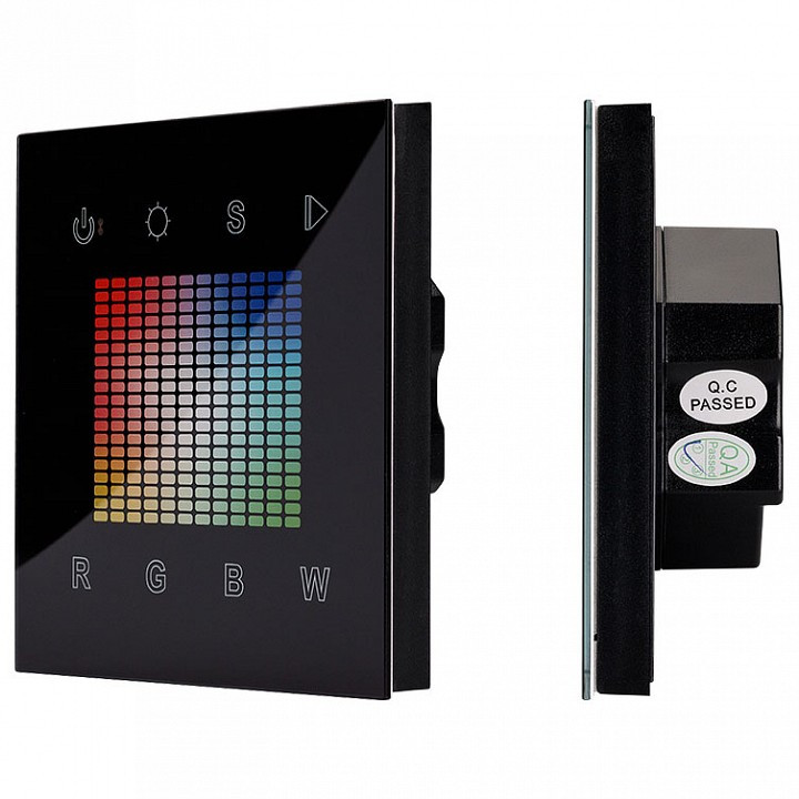 Панель-регулятора цвета RGBW сенсорная встраиваемая Arlight Sens SR-2831S-AC-RF-IN Black (220V,RGBW,1зона)