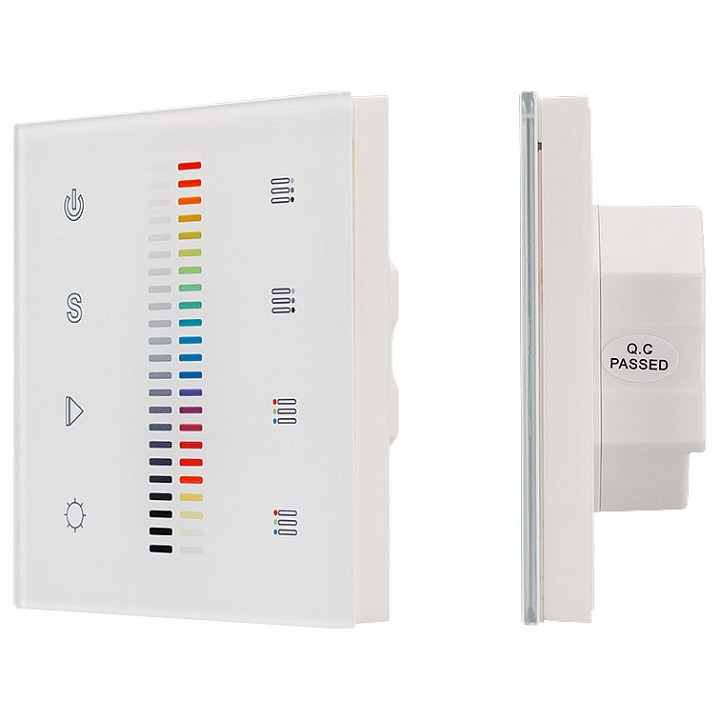 Панель-регулятора цвета RGBW сенсорная встраиваемая Arlight Sens SR-2830C1-AC-RF-IN White (220V, RGB+DIM, 4зоны)