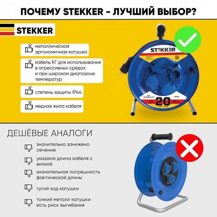 Удлинитель Stekker Professional 39784