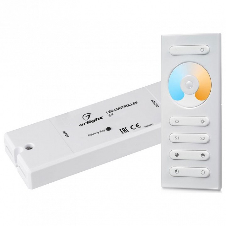 Контроллер-регулятор ЦТ с пультом ДУ Arlight SR-2839 SR-2839MIX White (12-24V, 2x5A, ПДУ)