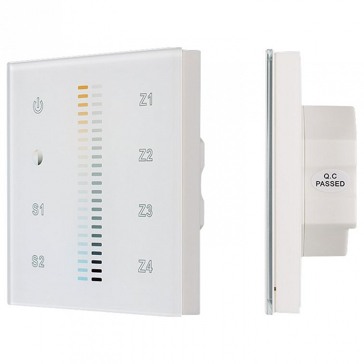 Панель-регулятора ЦТ сенсорная встраиваемая Arlight Sens SR-2830B-AC-RF-IN White (220V,MIX+DIM,4зоны)
