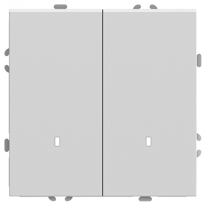 Выключатель двухклавишный с подсветкой без рамки Stekker RSW10-5102-01 49864