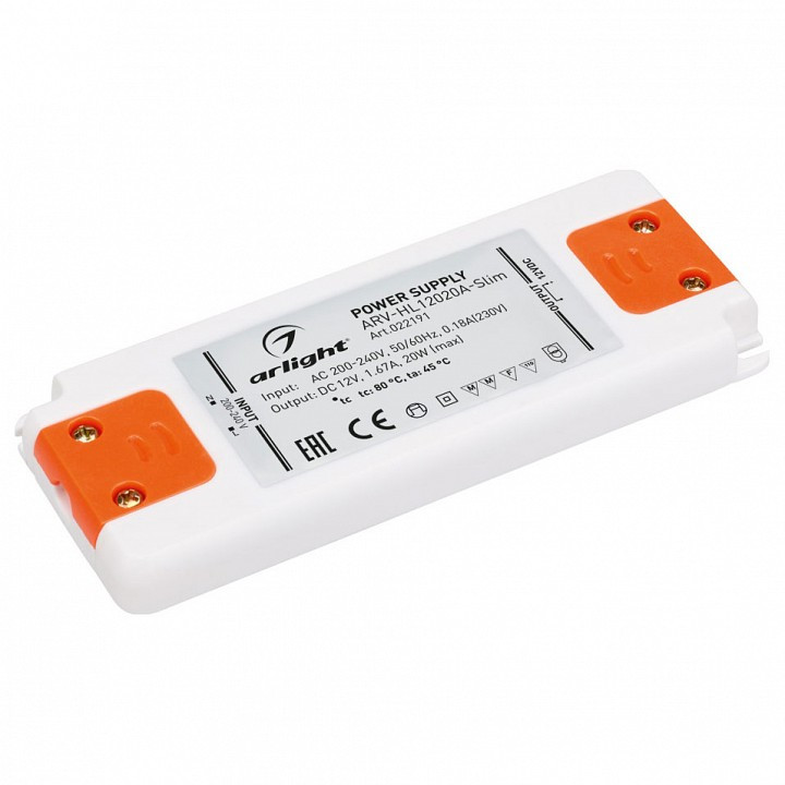 Блок питания Arlight  ARV-HL12020A-Slim (12V, 1.67A, 20W)
