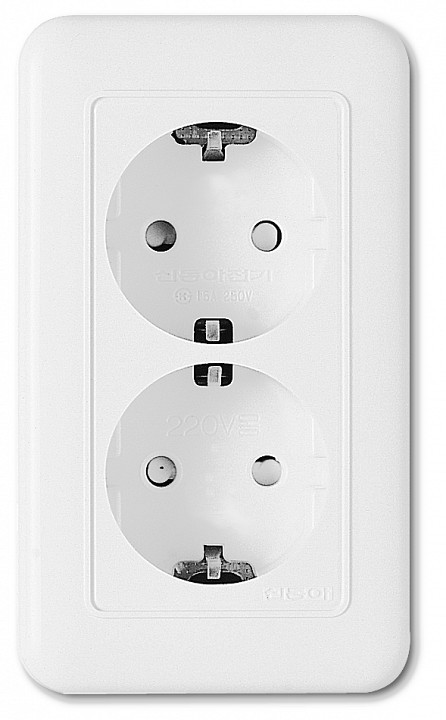Розетка двойная с заземлением Imex 70 Wide WH WSN 1122 WH