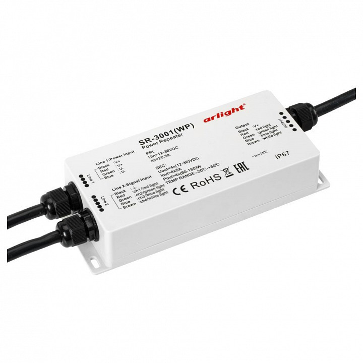 Усилитель RGB Arlight SR-3001 SR-3001WP(12-36V, 240-720W, 4CH)