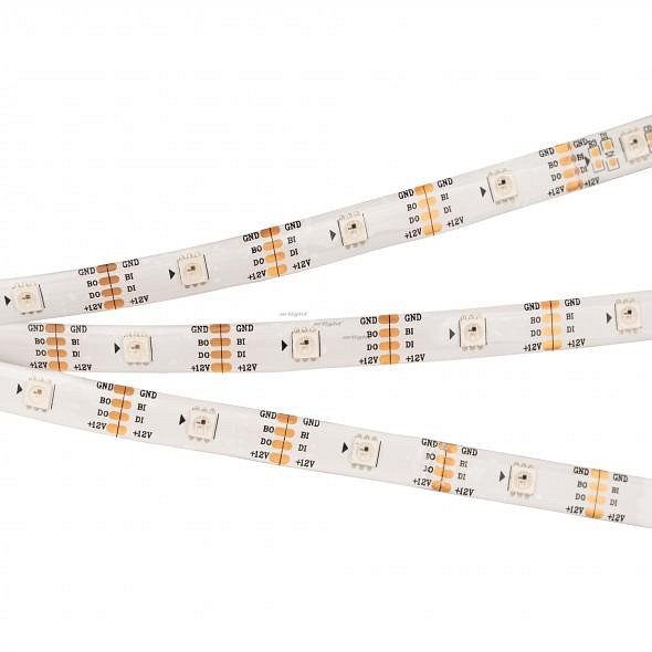 Лента светодиодная Arlight SPI-5000SE-RAM-5060-30 12V Cx1 RGB-Auto (10mm, 4.8W/m, IP65) 026461
