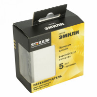 Выключатель двухклавишный без рамки Stekker Эмили 50162