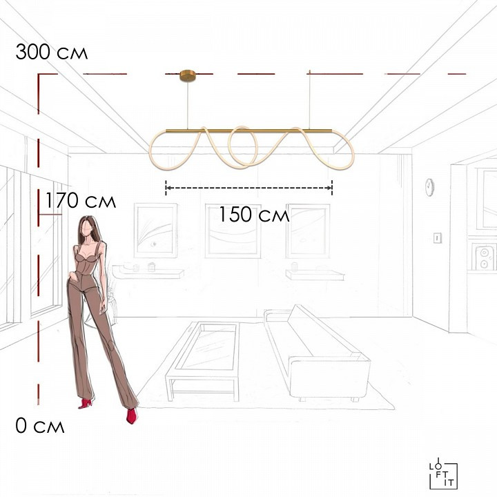 Подвесной светильник Loft it Thread 10388P/B Brass