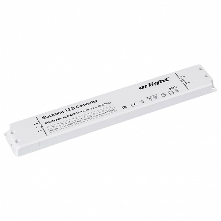 Блок питания Arlight  ARV-KL24060-Slim (24V, 2.5A, 60W,PFC)