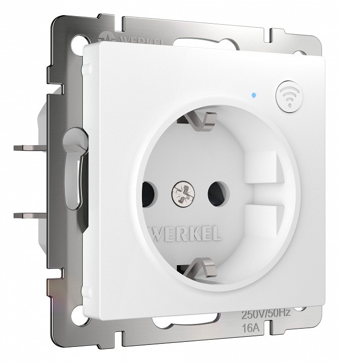 Розетка с заземлением и со шторками, без рамки с Wi-Fi Werkel белый W1171601